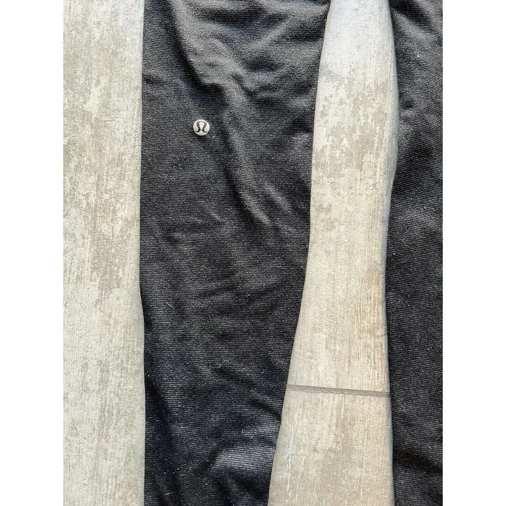 LULULEMON Wunder Under Wee Stripe Heathered Black Leggings Luon RARE Roll Down 6